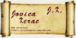 Jovica Kerac vizit kartica